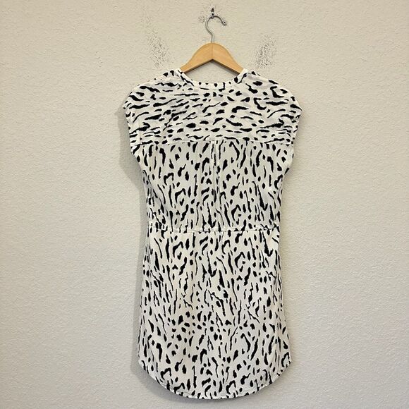 RAILS Jaylin Ivory Cheetah Mini Dress Sheath Drawstring Waist NWOT - Picture 2 of 13